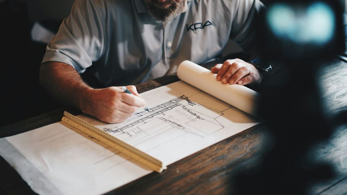 Designer drafting construction documents